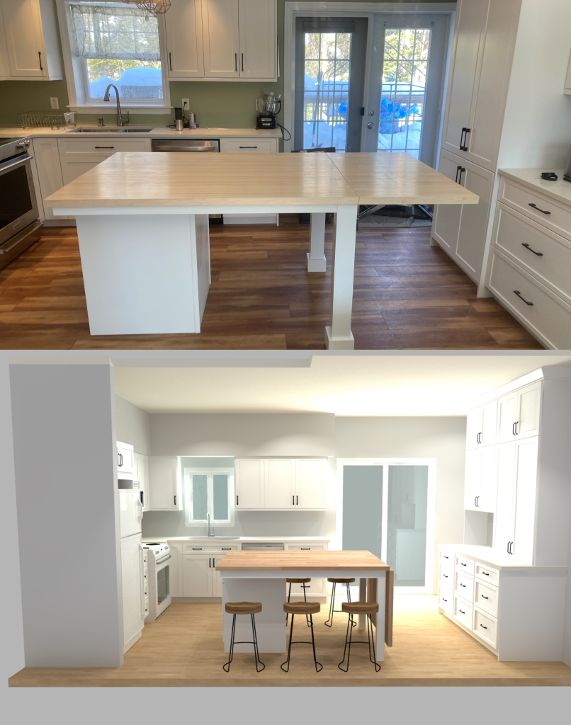 Convertible island kitchen design from concept to installation